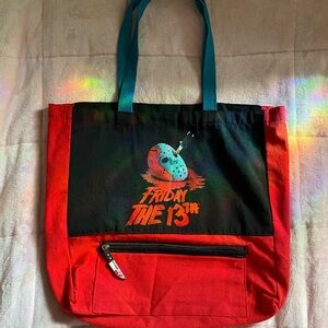 Friday the 13th Red and Black Tote Bag